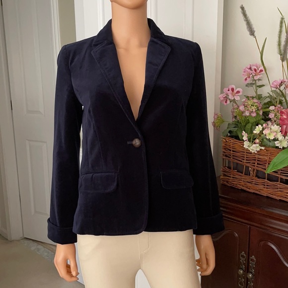 J. Crew navy velvet blazer - Picture 2 of 12